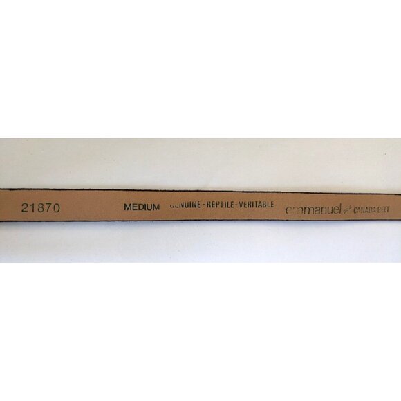 Lot Of Two Women's Skinny Belts Genuine Reptile Leather Blue Gold 5 Holes Size M - Picture 5 of 12